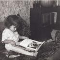 Ginger as a toddler reading