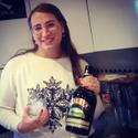 Mandy with Big Bottle of Bailey's