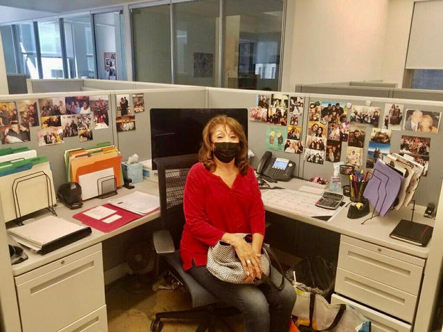 eva office with mask